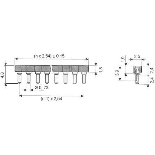Barrette pour circuits intégrés W & P Products 186-10-1-50-10 2.54 mm Nombre de pôles (num): 10