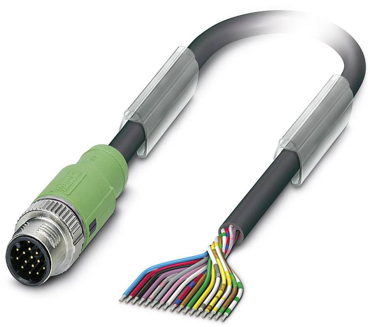 Phoenix Contact 1555279 Sensor-/Aktor-Steckverbinder, konfektioniert M12 Stecker, gerade 3.00 m Polzahl Sensoren: 17 1 St.