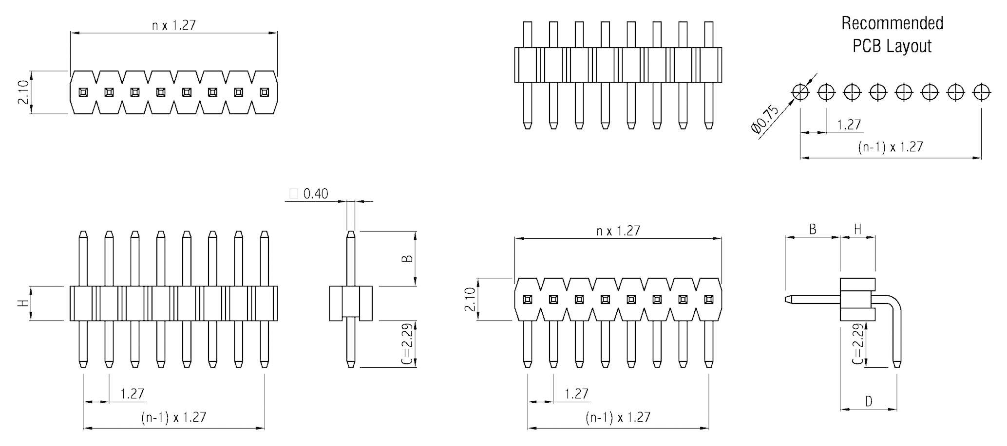 W & P Products Stiftleiste (Standard) Anzahl Reihen: 1 Polzahl je Reihe: 14 707-1-14-2-20-00