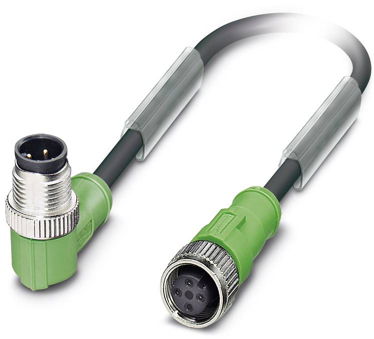 Phoenix Contact 1544950 Sensor-/Aktor-Steckverbinder, konfektioniert M12 Stecker, gewinkelt, Buchse, gerade 5.00m Polzahl