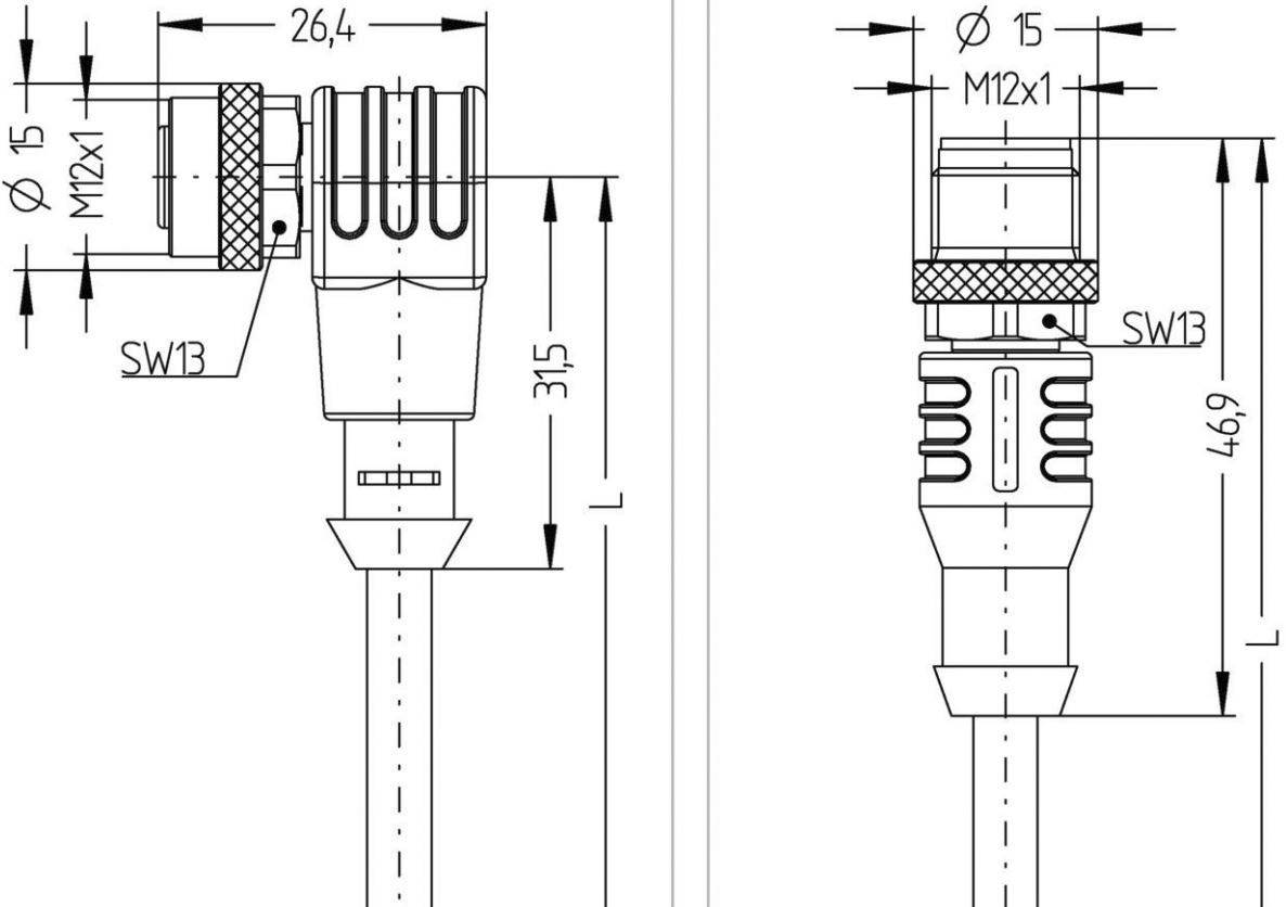 Escha 8044050 Sensor-/Aktor-Steckverbinder, konfektioniert M12 Stecker, gerade, Buchse, gewinkelt 2.00m Polzahl Sensoren: 4 1St.