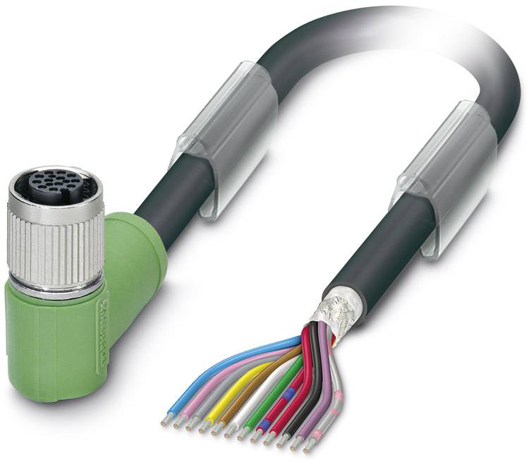 Phoenix Contact 1430190 Sensor-/Aktor-Steckverbinder, konfektioniert M12 Buchse, gewinkelt 10.00m Polzahl Sensoren: 12 1St.