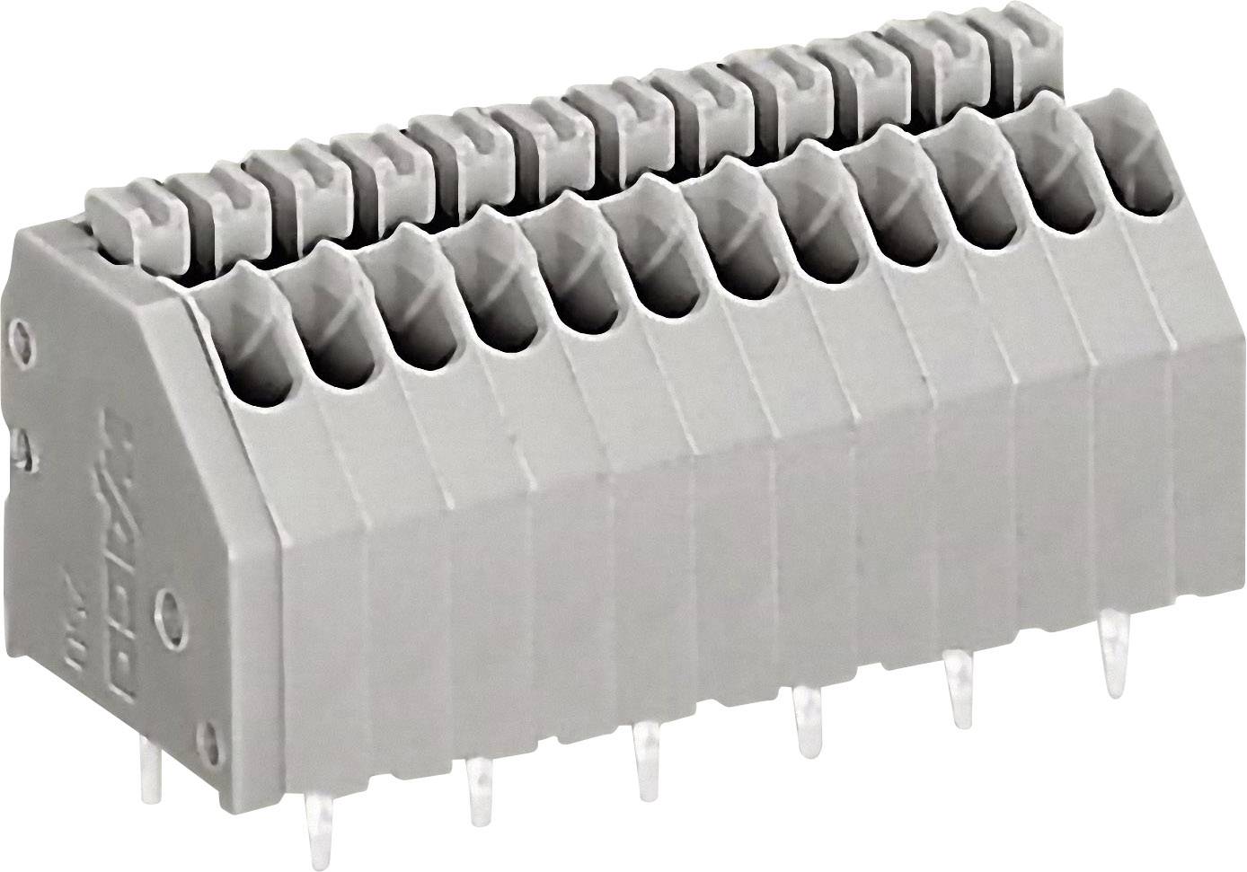 WAGO 250-1403 Federkraftklemmblock 0.50 mm² Polzahl 3 Grau