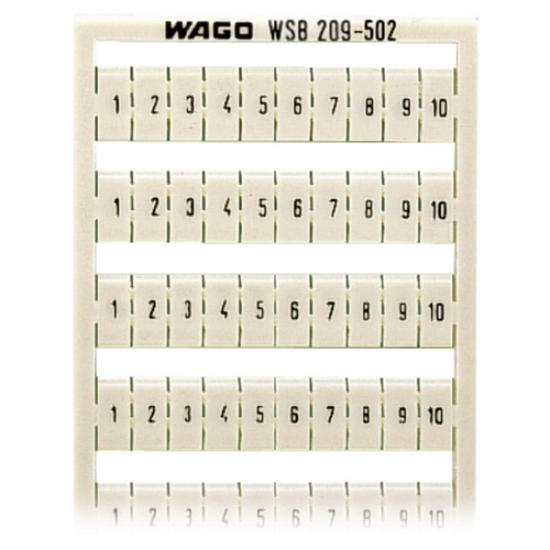 WAGO 209-502 Bezeichnungskarten Aufdruck: 1 - 10 5St.