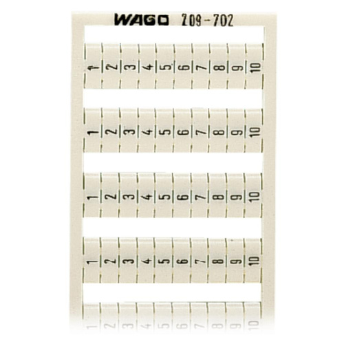WAGO 209-702 Bezeichnungskarten Aufdruck: 1 - 10 5St.