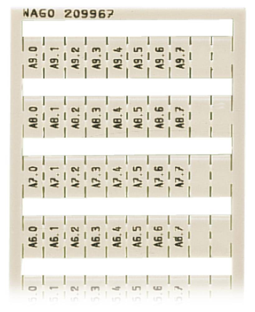 Mikrofiche-Karte mit Reihennummern 'A9.0' bis 'A7.0' oben links und 'A6.5' bis 'A1.7' unten links. Waagerechte Trennlinien dazwischen.