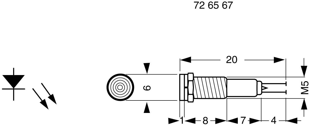 TRU COMPONENTS BD-0503 LED-Signalleuchte Rot 12 V/DC