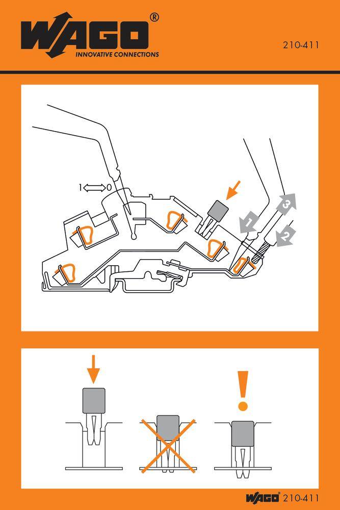 Diagramm zeigt Montage und Positionierung von Steckverbindungen mit Hervorhebung korrekter und falscher Ausrichtung.