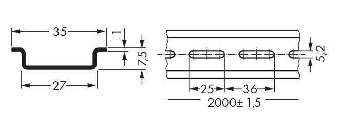 WAGO 210-504 Stahltragschiene Verzinkt 1 St.