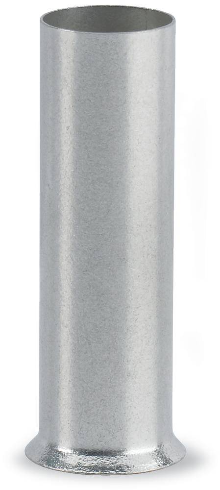 Ein zylindrisches, silberfarbenes Metallrohr mit offenem Ende und leichtem Flansch am Fuß.