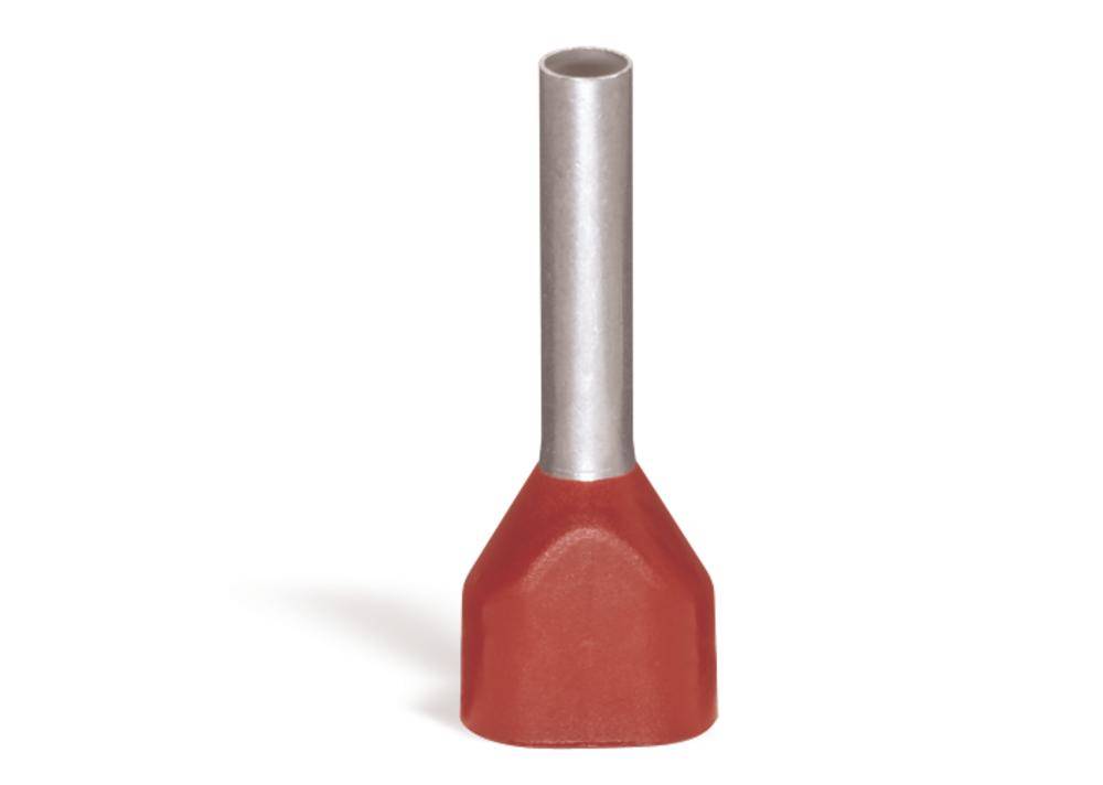 WAGO 216-542 Zwillings-Aderendhülse 1mm² Teilisoliert Rot 500St.