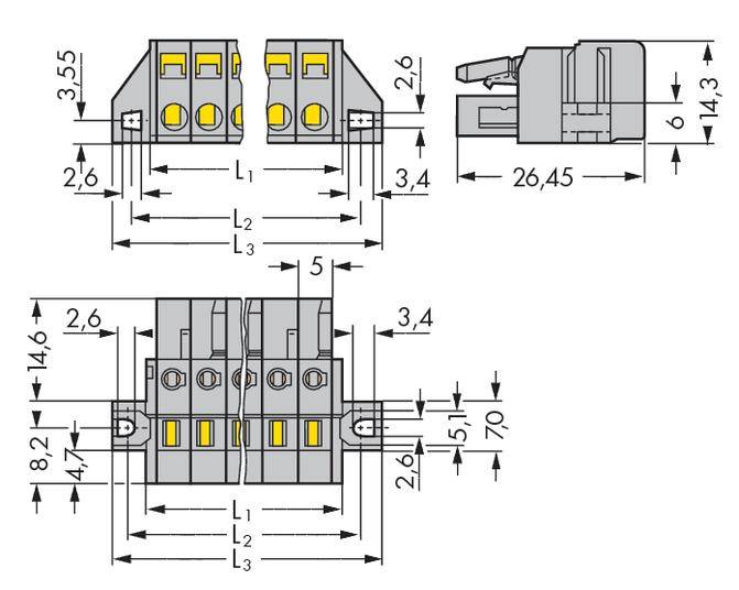 WAGO Buchsengehäuse-Kabel 231 Polzahl Gesamt 15 Rastermaß: 5mm 231-115/031-000 25St.