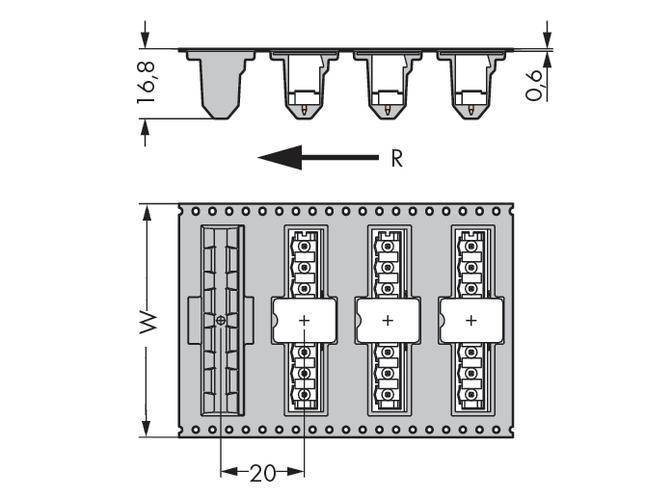 WAGO Stiftleiste (Standard) 300 Polzahl Gesamt 8 Rastermaß: 5 mm 231-138/001-000/105-604/997-40 170 St.