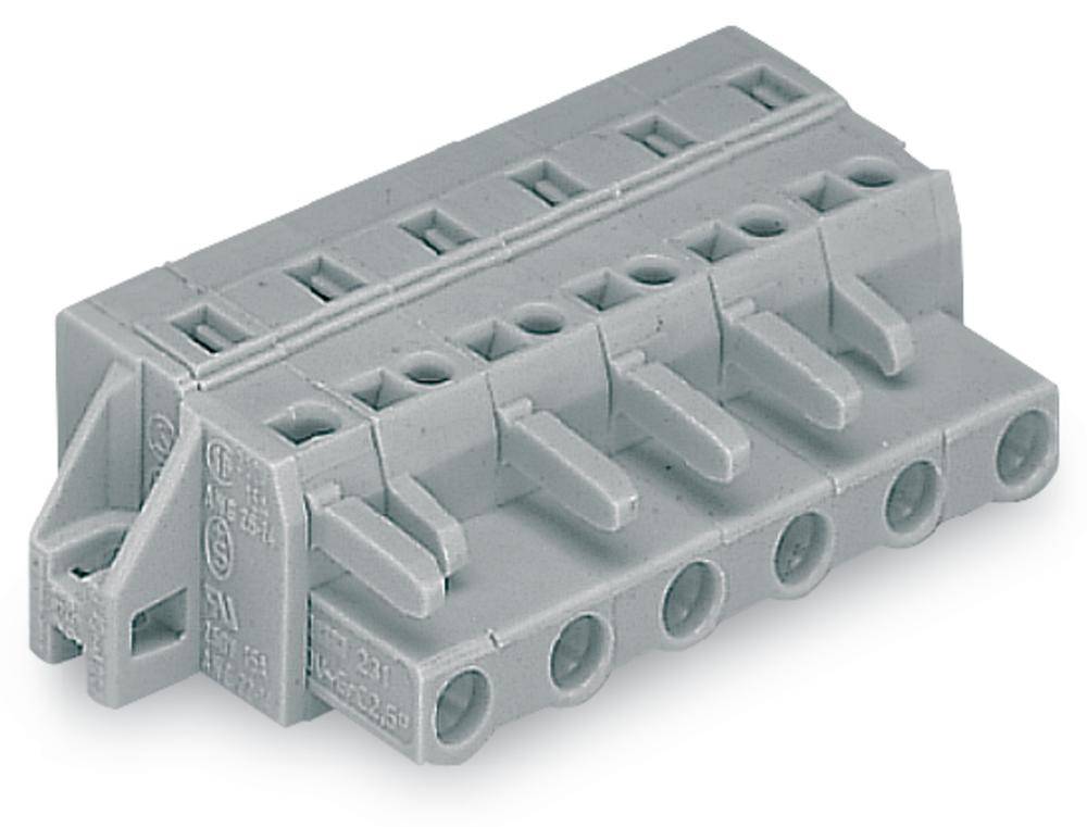 WAGO Buchsengehäuse-Kabel 231 Polzahl Gesamt 6 Rastermaß: 7.50mm 231-206/031-000 25St.