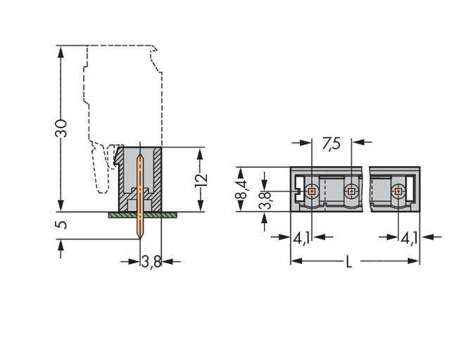 WAGO Stiftleiste (Standard) 300 Polzahl Gesamt 3 Rastermaß: 7.50mm 231-263/001-000 200St.