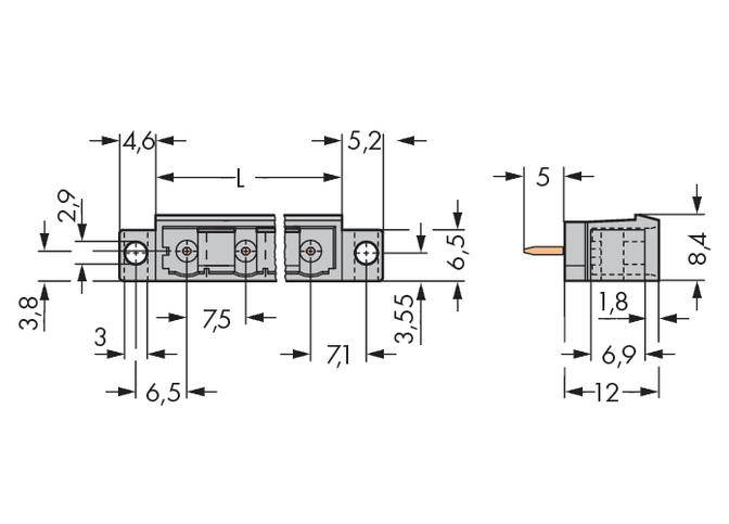 WAGO Stiftleiste (Standard) 300 Polzahl Gesamt 10 Rastermaß: 7.50 mm 231-270/040-000 50 St.
