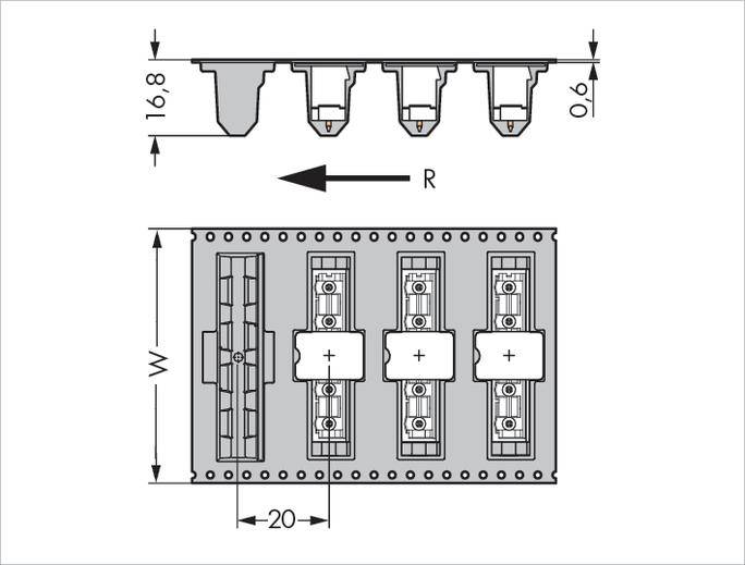 WAGO Stiftleiste (Standard) 300 Polzahl Gesamt 6 Rastermaß: 7.50mm 231-266/001-000/105-604/997-40 170St.