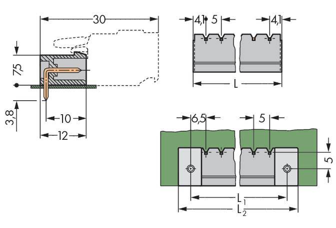 WAGO Stiftleiste (Standard) 300 Polzahl Gesamt 10 Rastermaß: 5mm 231-470/001-000 100St.