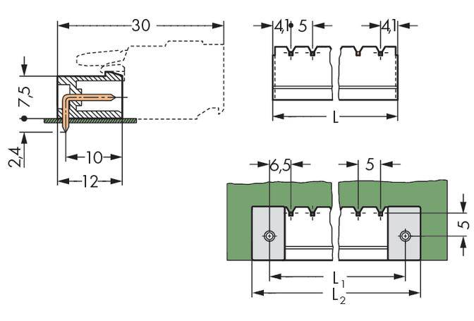 WAGO Stiftleiste (Standard) 300 Polzahl Gesamt 3 Rastermaß: 5mm 231-433/001-000/105-604 200St.