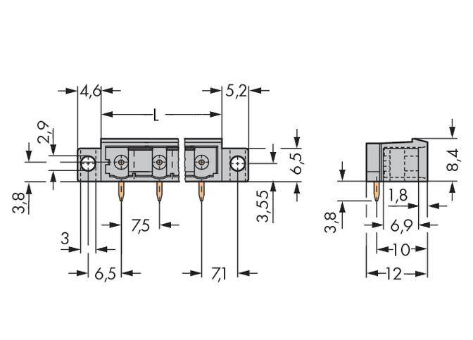 WAGO Stiftleiste (Standard) 300 Polzahl Gesamt 14 Rastermaß: 5mm 231-474/040-000 50St.