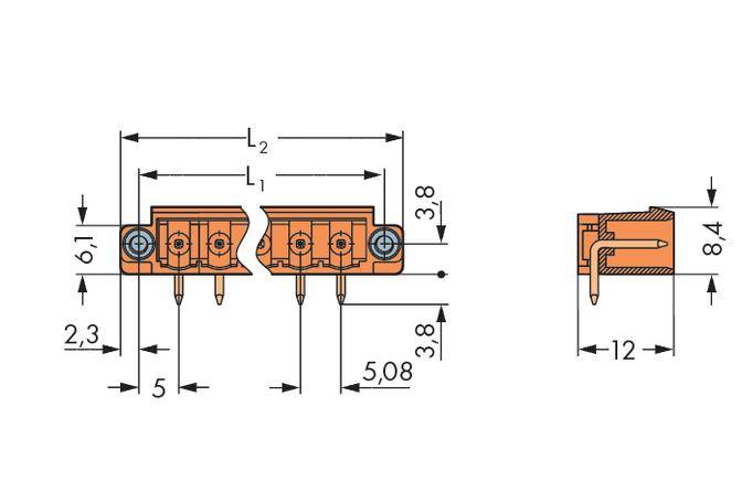 WAGO Stiftleiste (Standard) 300 Polzahl Gesamt 2 Rastermaß: 5.08mm 231-532/108-000 200St.