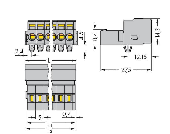 WAGO Stiftleiste (Standard) 300 Polzahl Gesamt 2 Rastermaß: 5mm 231-602/018-000 100St.