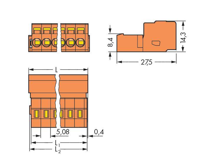 WAGO Stiftleiste (Standard) 300 Polzahl Gesamt 24 Rastermaß: 5.08 mm 231-654 10 St.