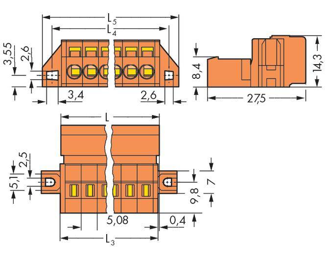 WAGO Stiftleiste (Standard) 300 Polzahl Gesamt 21 Rastermaß: 5.08 mm 231-651/019-000 10 St.