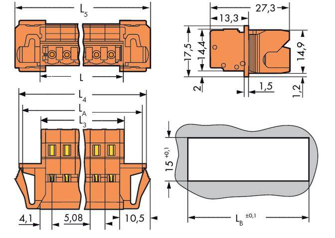 WAGO Stiftleiste (Standard) 300 Polzahl Gesamt 21 Rastermaß: 5.08mm 231-651/114-000 10St.