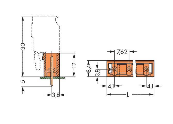WAGO Stiftleiste (Standard) 300 Polzahl Gesamt 10 Rastermaß: 7.62mm 231-770/001-000 50St.