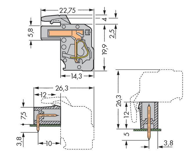 WAGO Buchsengehäuse-Kabel 232 Polzahl Gesamt 10 Rastermaß: 5 mm 232-110/026-000 50 St.