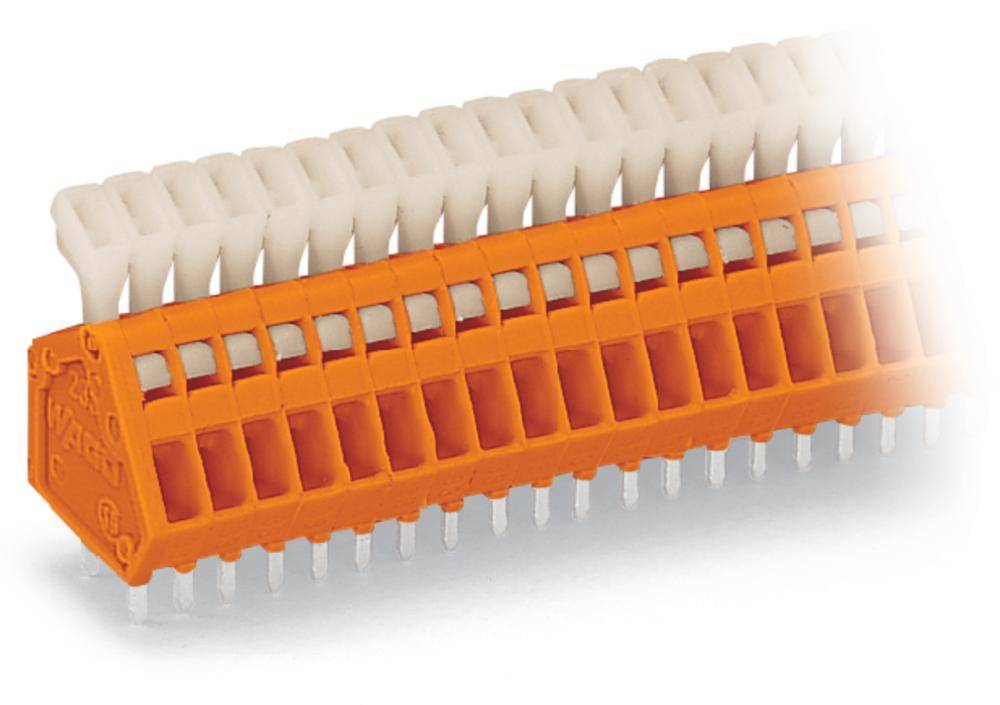 WAGO 233-516 Federkraftklemmblock 0.50 mm² Polzahl 16 Orange 100 St.