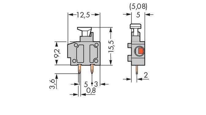 WAGO 235-749/331-000 Federkraftklemmblock 0.75mm² Polzahl 1 Violett 800St.