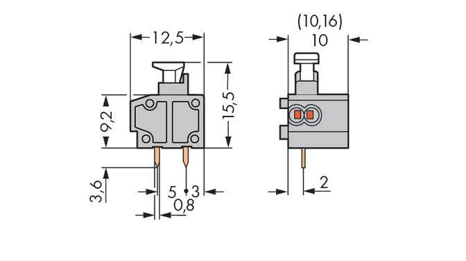 WAGO 235-851/333-000 Federkraftklemmblock 0.34mm² Polzahl 1 Grau 400St.
