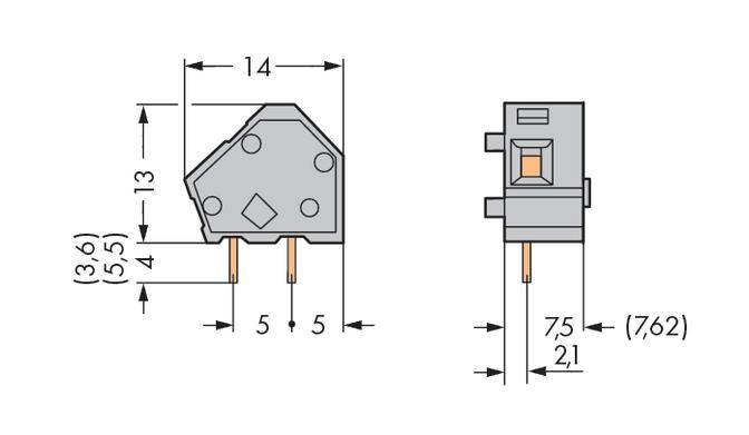 WAGO 236-753/332-000/999-950 Federkraftklemmblock 2.50mm² Polzahl 1 Lichtgrau 400St.