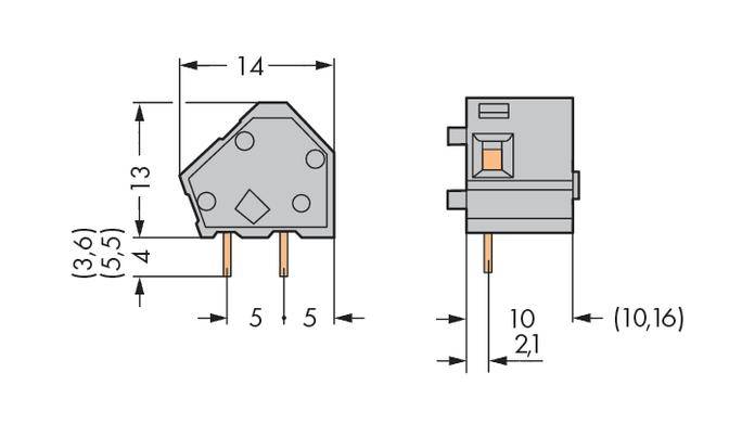 WAGO 236-767 Federkraftklemmblock 2.50 mm² Polzahl 1 Hellgrün 300 St.