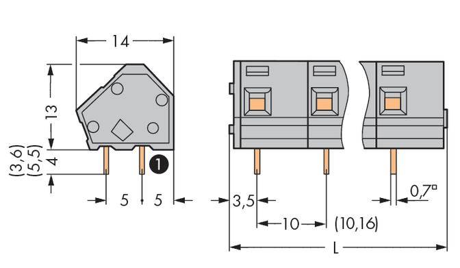 WAGO 236-309 Federkraftklemmblock 2.50mm² Polzahl 9 Grau 40St.