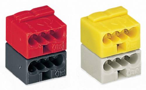 WAGO 243-211 Dosenklemme flexibel: - starr: 0.28-0.5 mm² Polzahl: 8 500 St. Dunkelgrau, Rot