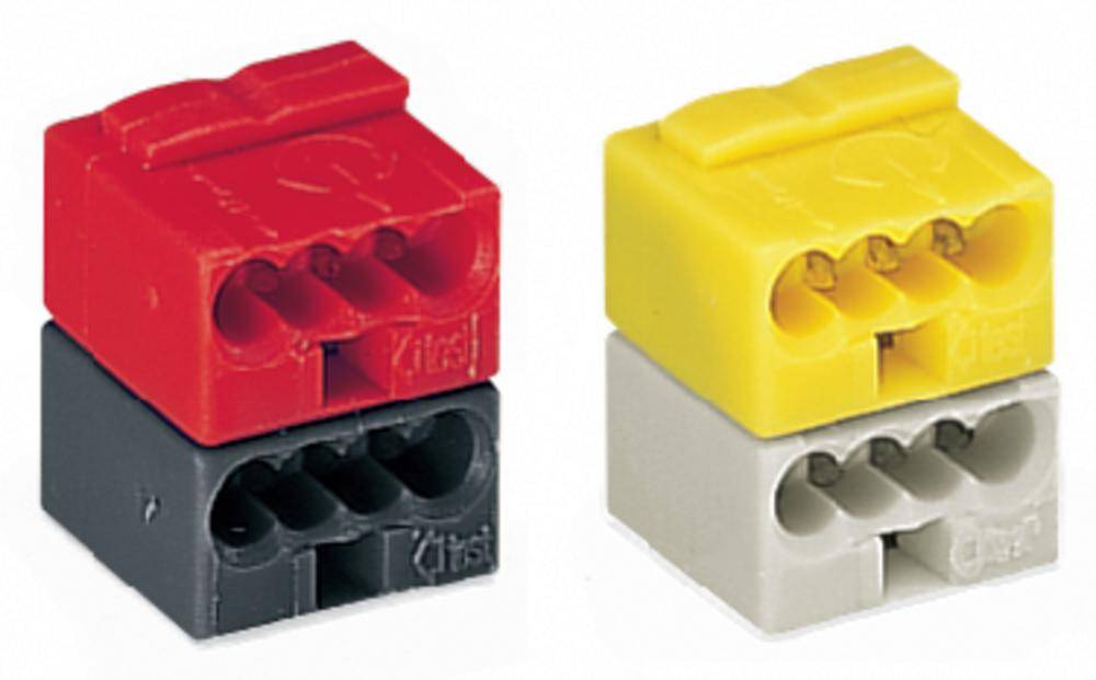 WAGO 243-211 Dosenklemme flexibel: - starr: 0.28-0.5mm² Polzahl: 8 500 St. Dunkelgrau, Rot