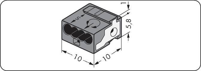 WAGO 243-214 Verbindungsklemme flexibel: - starr: 0.28-0.5 mm² Polzahl: 4 400 St. Dunkelgrau