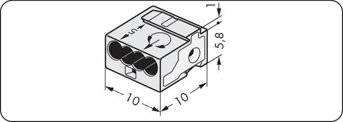 WAGO 243-314 Verbindungsklemme flexibel: - starr: 0.28-0.5mm² Polzahl (num): 4 400 St. Lichtgrau