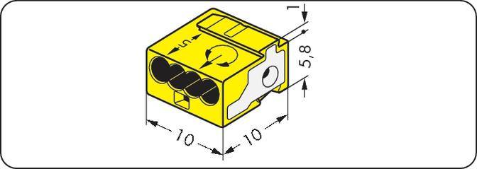WAGO 243-514 Verbindungsklemme flexibel: - starr: 0.28-0.5mm² Polzahl (num): 4 400 St. Gelb