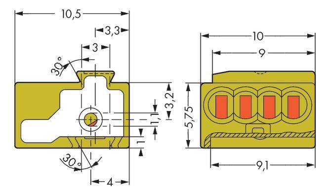 WAGO 243-747 Dosenklemme flexibel: - starr: 0.28-0.5 mm² Polzahl: 7 50 St. Hellgrün