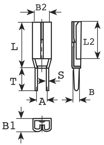 Vogt Verbindungstechnik 3785F05.68 Flachsteckhülse zum Einlöten in gedruckte Schaltungen Steckbreite: 2.8mm Steckdicke: 0.5m
