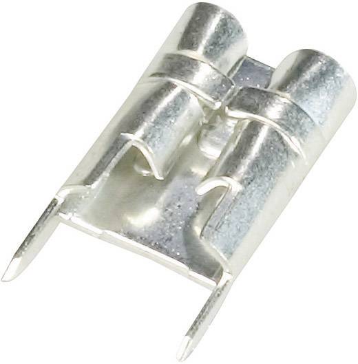 Metallklemme in Silber mit zwei parallel verlaufenden Clips auf einer metallischen Basis, häufig in elektrischen Verbindungen genutzt.