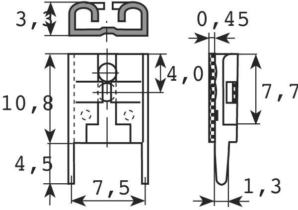 Vogt Verbindungstechnik 3867F.68 Flachsteckhülse zum Einlöten in gedruckte Schaltungen Steckbreite: 6.3mm Steckdicke: 0.8mm 180°