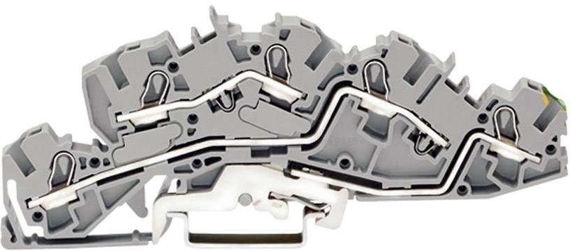 WAGO 2005-7645 Installationsetagenklemme 6.20 mm Zugfeder Belegung: L, L, PE Grau 1 St.