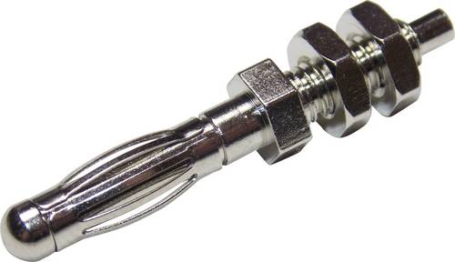 TRU Components TC-R8-B2H Bananenstecker Stecker, gerade Stift-Ø: 4 mm Silber