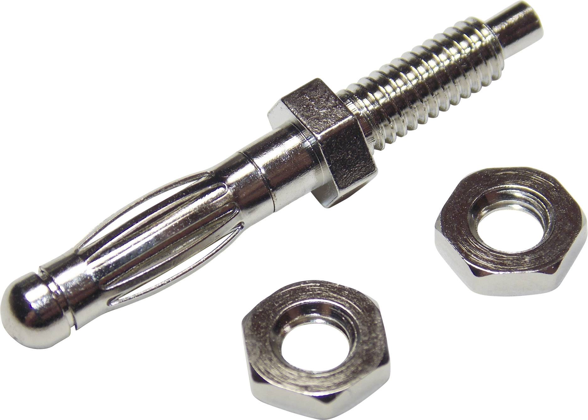 TRU Components TC-R8-B2H Bananenstecker Stecker, gerade Stift-Ø: 4mm Silber