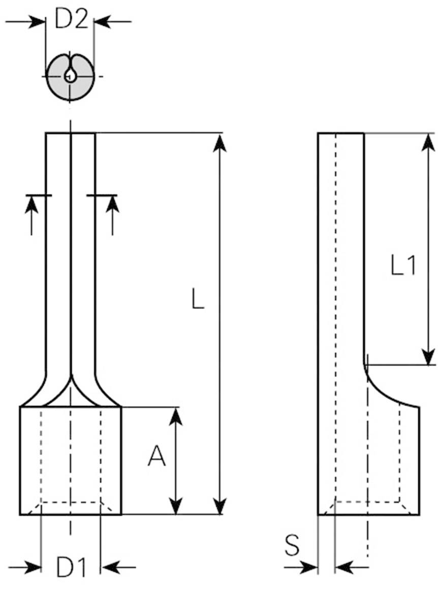 Vogt Verbindungstechnik 3742 Stiftkabelschuh 4mm² 6mm² Unisoliert Metall
